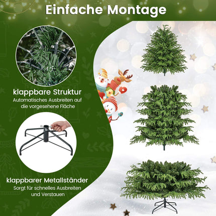 210 cm Künstlicher Weihnachtsbaum mit LED-Beleuchtung