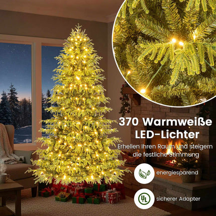 210 cm Künstlicher Weihnachtsbaum mit LED-Beleuchtung