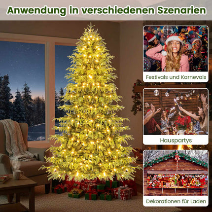 210 cm Künstlicher Weihnachtsbaum mit LED-Beleuchtung