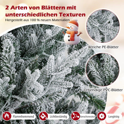 210 cm Artificial Christmas Tree with Lights & Snow
