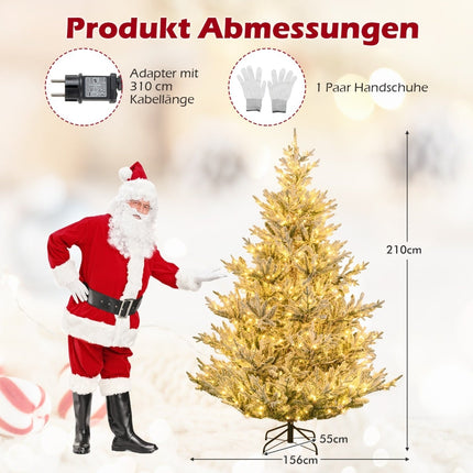 210 cm Artificial Christmas Tree with Lights & Snow