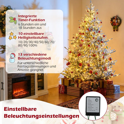 210 cm Artificial Christmas Tree with Lights & Snow