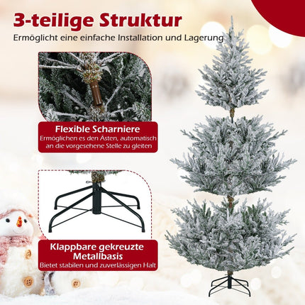 210 cm Artificial Christmas Tree with Lights & Snow