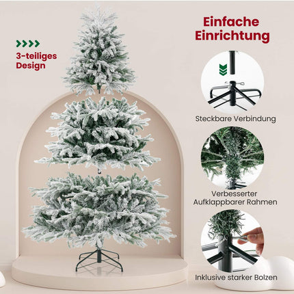 Umělý vánoční stromek 210 cm se sněhem a 450 LED