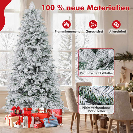 210 cm Artificial Christmas Tree with Snowy LED Lights