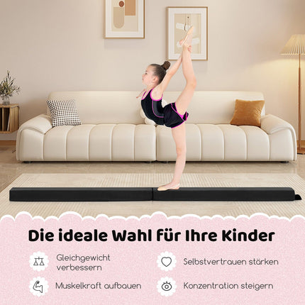 Skládací gymnastická kladina 210 cm, protiskluzová, černá