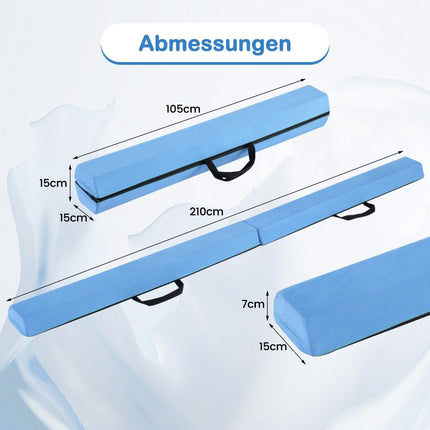 210 cm balance beam gymnastics beam foldable gymnastics beam non-slip balance beam up to 73 kg blue