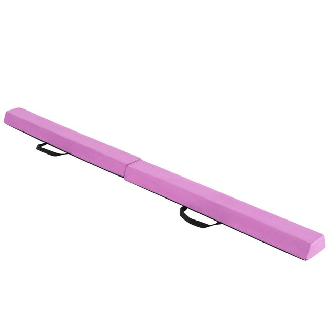 Gymnastická kladina 210 cm, skládací, protiskluzová, nosnost do 73 kg, fialová