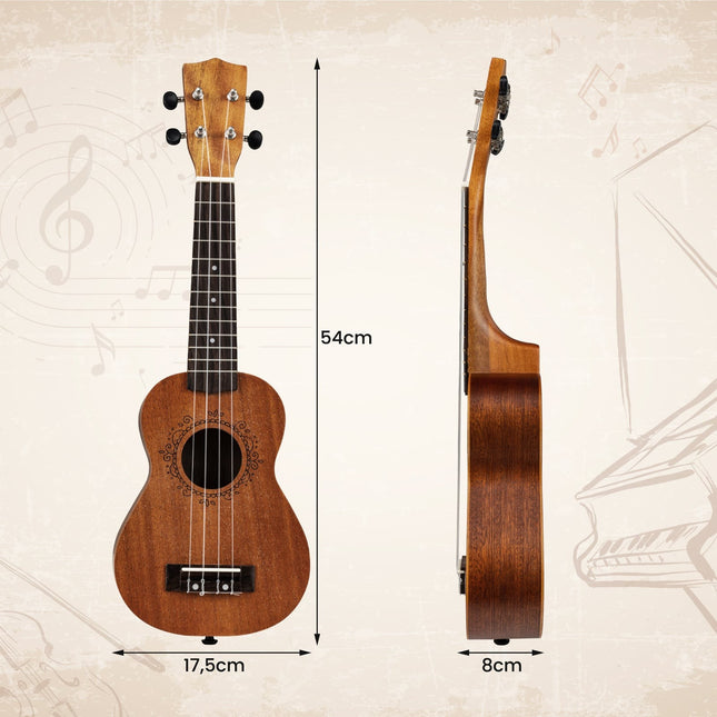 21-Zoll Mahagoni-Ukulelen-Set mit Tasche & Zubehör