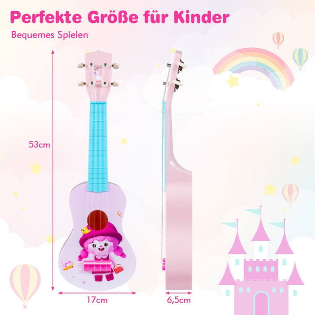 21-Zoll Rosa Kinder-Ukulele, Nylonsaiten, Anfängerfreundlich