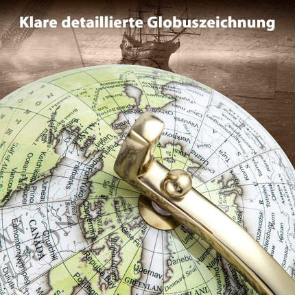 Ø 21 cm Antique globe with metal base Rotating student globe Geographic globe Ø 21 cm