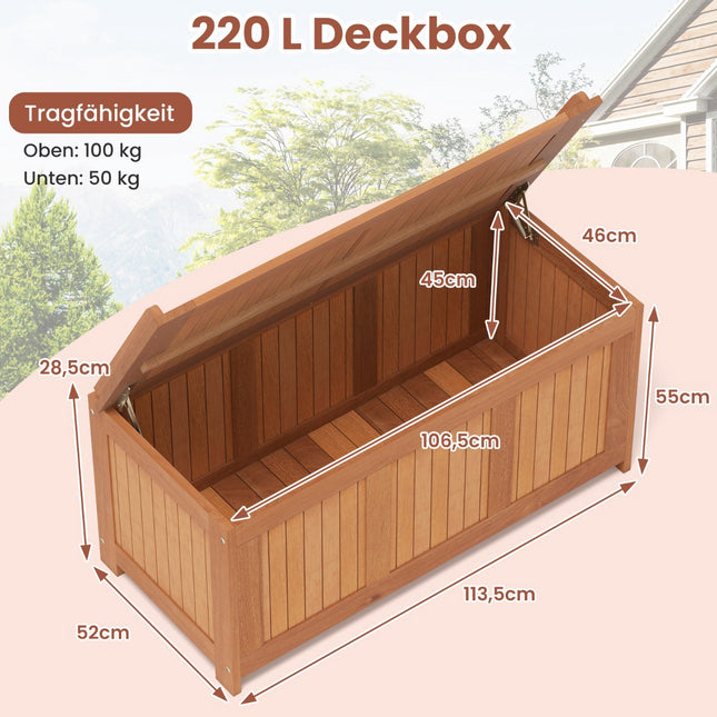 220L Gartenbox aus Holz mit Deckel – vielseitig einsetzbar