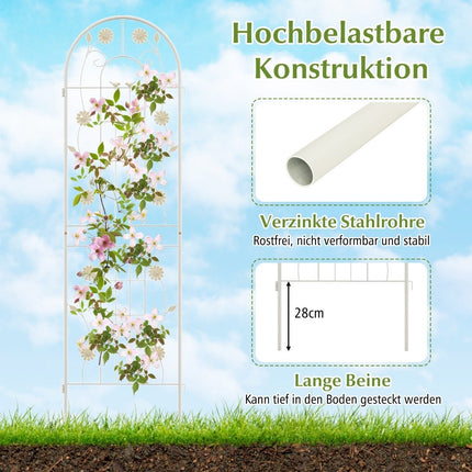 220 x 50 cm Set van 2 metalen trellis voor het bevestigen van decoratieve tuinhekken, vrijstaande trellis, wit
