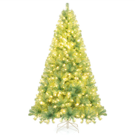 225 cm Artificial Christmas Tree with LED Lights, Green