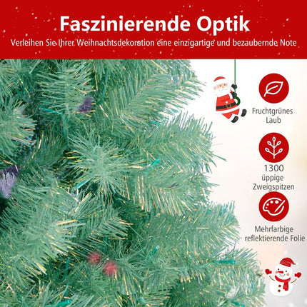225 cm Artificial Christmas Tree with LED Lights, Green
