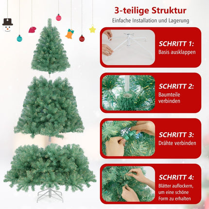 225 cm Artificial Christmas Tree with LED Lights, Green