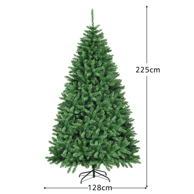 225 cm künstlicher Weihnachtsbaum mit Metallständer Kunstbaum Weihnachten grün