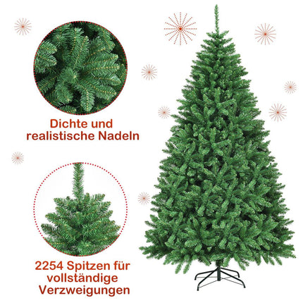 Umělý vánoční stromek 225 cm s kovovým stojanem, zelený