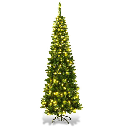 225cm Christmas Tree High Quality PVC Needles Pencil Shaped Christmas Tree Green