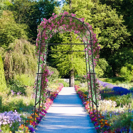 230 cm high garden arch for climbing plants with PE-coated metal structure climbing aid