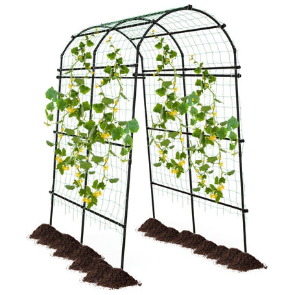 230 cm high garden arch for climbing plants with PE-coated metal structure climbing aid