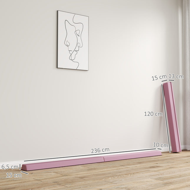 Tragbarer, 236 cm langer, rutschfester pinker Gymnastikbalken für Kinder