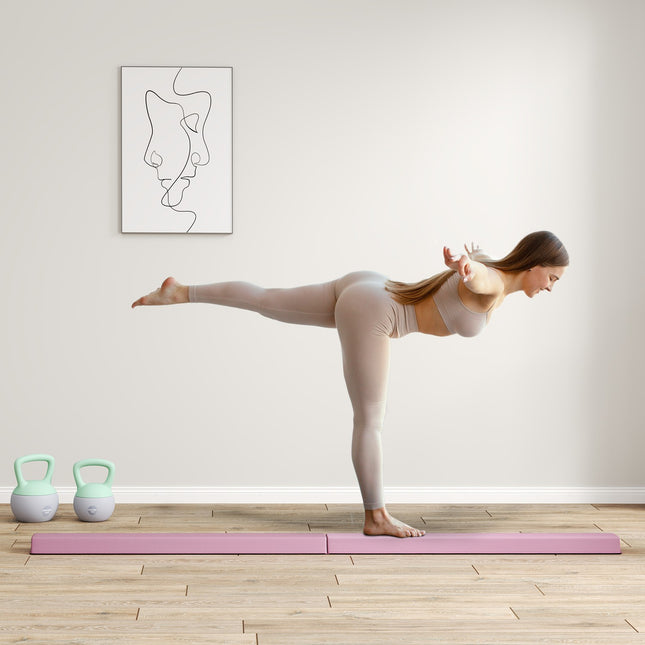 Tragbarer, 236 cm langer, rutschfester pinker Gymnastikbalken für Kinder