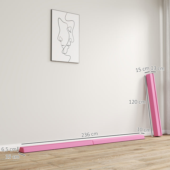 Tragbarer 236 cm rutschfester Gymnastikbalken für Kinder ab 3 Jahren