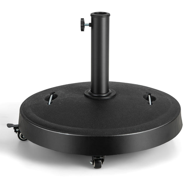 23 kg Sonnenschirmständer mit Rollen und Griffen Schirmständer für Schirmstangen von 38/48 mm Ø52 cm Marktschirmständer