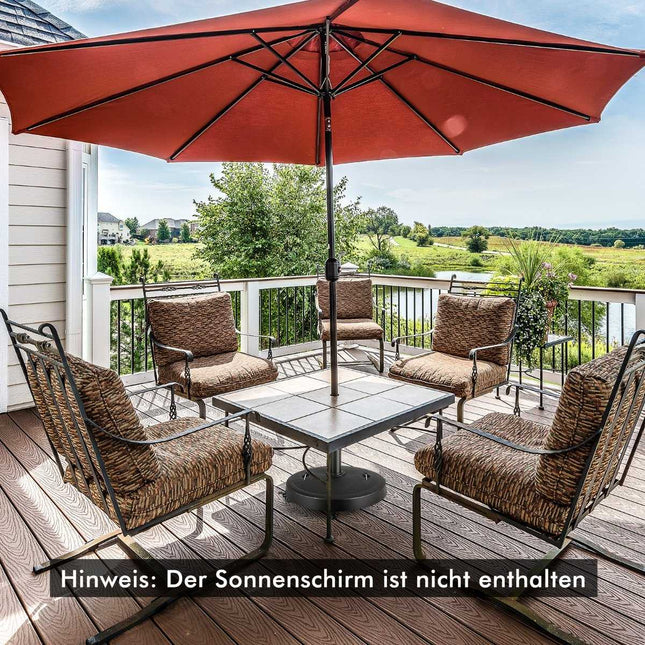 23 kg Sonnenschirmständer mit Rollen und Griffen Schirmständer für Schirmstangen von 38/48 mm Ø52 cm Marktschirmständer