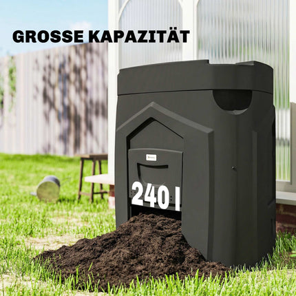 Zahradní kompostér 240L, otevřené dno, 3 dvířka