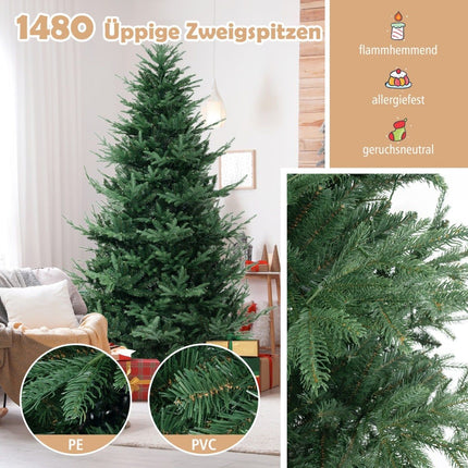 240 cm künstlicher Weihnachtsbaum mit 450 LED-Leuchten