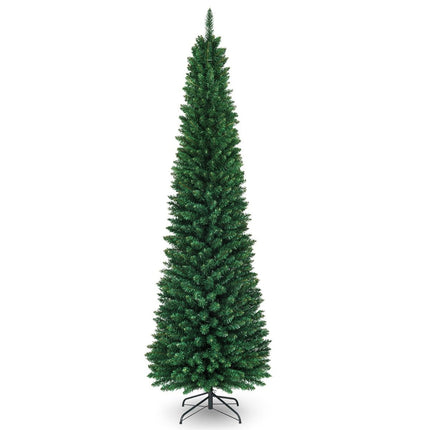 Sapin de Noël artificiel en forme de crayon, 240 cm, aiguilles en PVC de haute qualité, vert