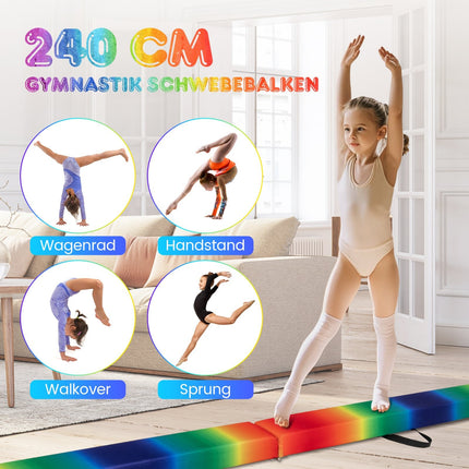 240 cm Folding Gymnastics Balance Beam for Kids