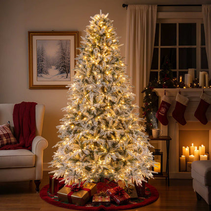 240 cm Künstlicher Weihnachtsbaum, beschneit, 460 LEDs