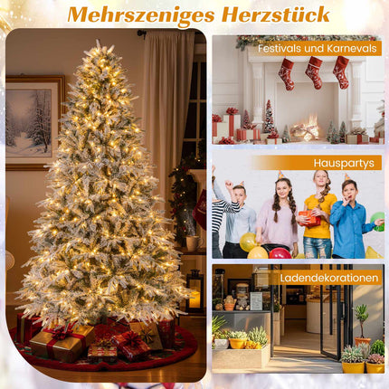 240 cm Künstlicher Weihnachtsbaum, beschneit, 460 LEDs