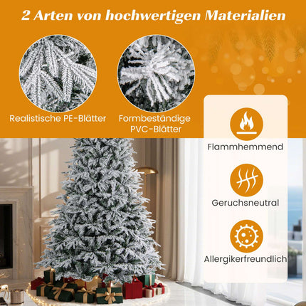 240 cm Künstlicher Weihnachtsbaum, beschneit, 460 LEDs