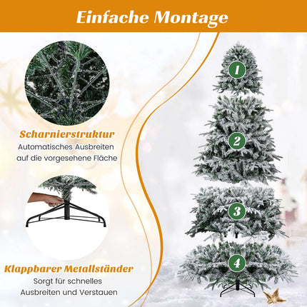 240 cm Künstlicher Weihnachtsbaum, beschneit, 460 LEDs