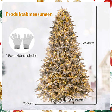 240 cm Künstlicher Weihnachtsbaum, beschneit, 460 LEDs