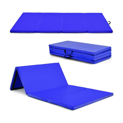 240 x 120 x 5 cm faltbare Gymnastikmatte mit Klettverschluss &amp; 2 Tragegriffen blau