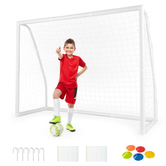 245 x 180 cm Fußballtor mit hochfestem Netz &amp; 6 Erdspießen, wetterfestes Tor, Fußballtraining