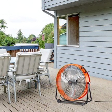 24-Inch Industrial Drum Fan, 3-Speed, 8700 CFM, Timer