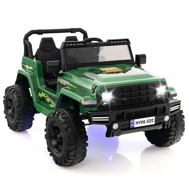 24V 2 Sitzer Kinder Elektroauto mit Fernbedienung &amp; Musik &amp; Hupe &amp; LED-Lichter Kinderauto Grün