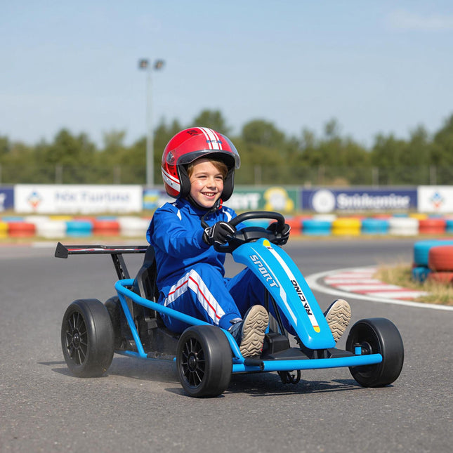 24V Elektro-Go-Kart zum Driften, 8-12 Jahre, Blau