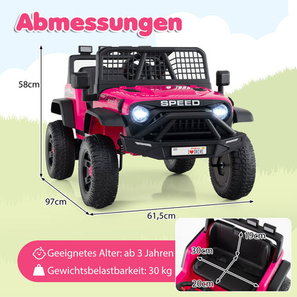 24V Elektro Kinderauto mit Fernbedienung, Musik, LED-Lichtern