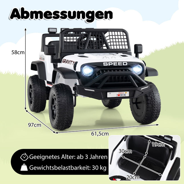 24V Elektro-Kinderauto mit Fernbedienung, Musik, LED-Lichtern