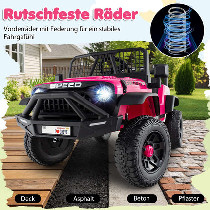 24V Elektro Kinderauto mit Fernbedienung, Musik, LED-Lichtern