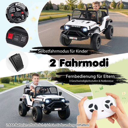 24V Electric Kids Car with Remote, Music, LED Lights