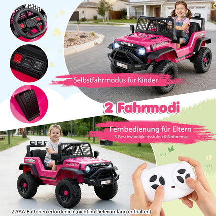 24V Elektro Kinderauto mit Fernbedienung, Musik, LED-Lichtern