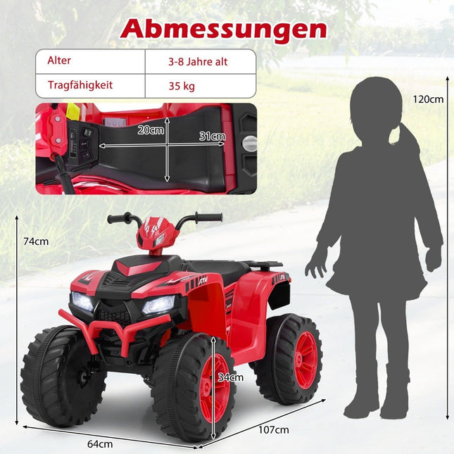 24V Elektro Kinderquad Elektroquad mit Funkverbindung Elektroquad Rot